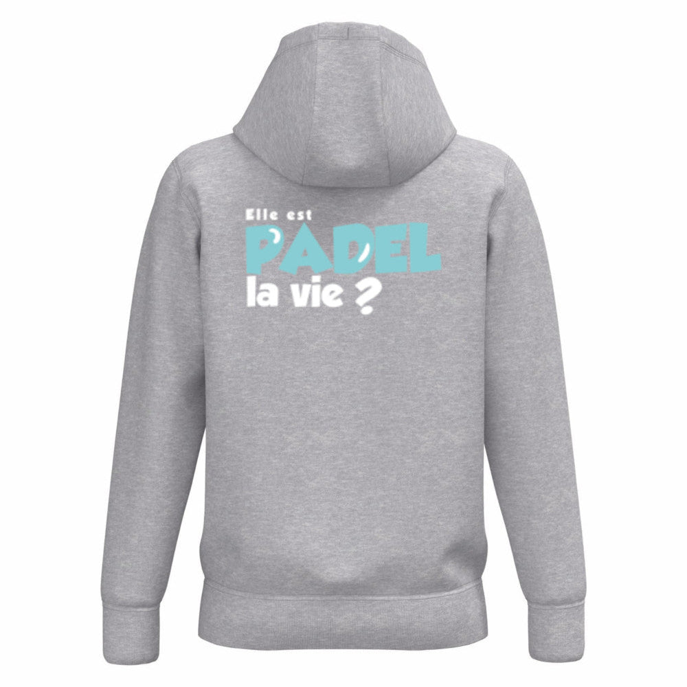 Sweat à capuche Gris Clair – phrase Dos – Pack Turquoise