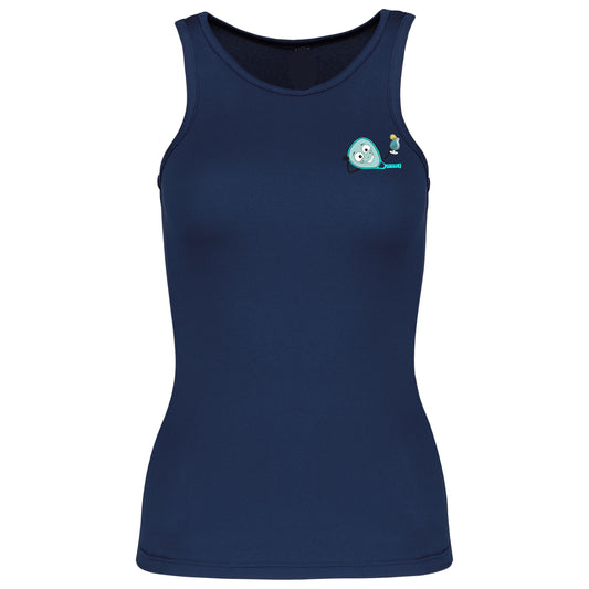 Débardeur Technique Marine – Phrase Cœur – Pack Turquoise