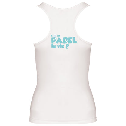 Débardeur Technique Blanc – Phrase Cœur – Pack Turquoise