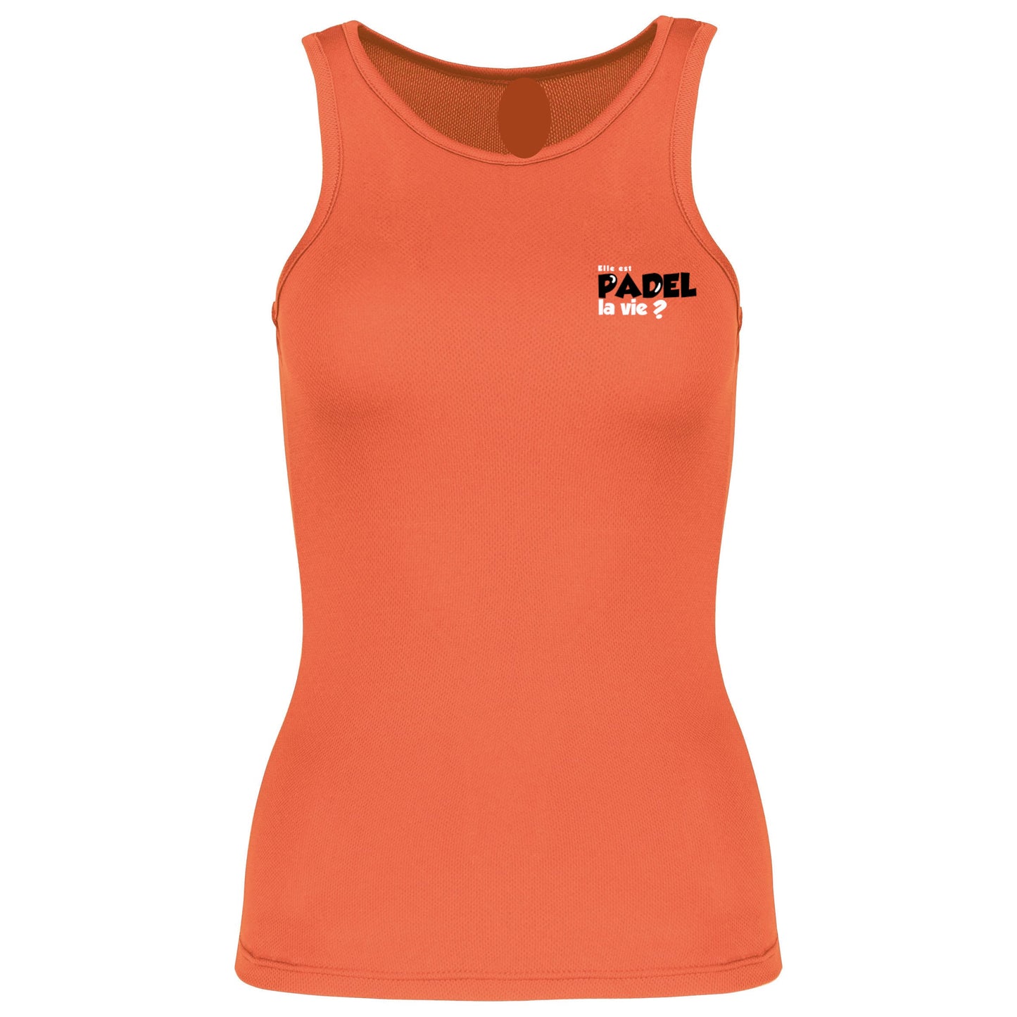 Débardeur Technique Orange – Phrase Cœur – Pack Noir