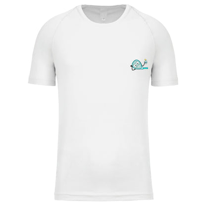 T-shirt Technique Blanc – Logo Cœur – Pack Turquoise