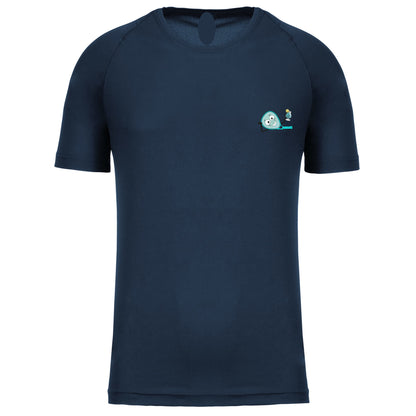 T-shirt Technique Marine – Logo Cœur – Pack Turquoise