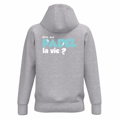 Sweat à capuche Gris Clair – phrase Dos – Pack Turquoise