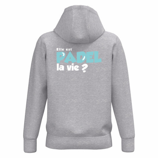 Sweat à capuche Gris Clair – phrase Dos – Pack Turquoise